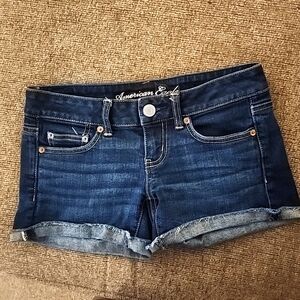 American Eagle denim shorts, size 0